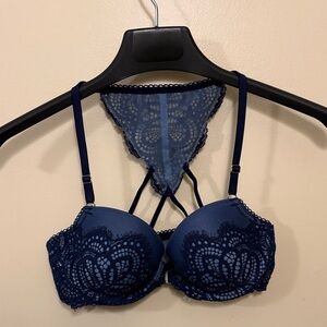 Dream Angels Navy Lace Front Close Bra